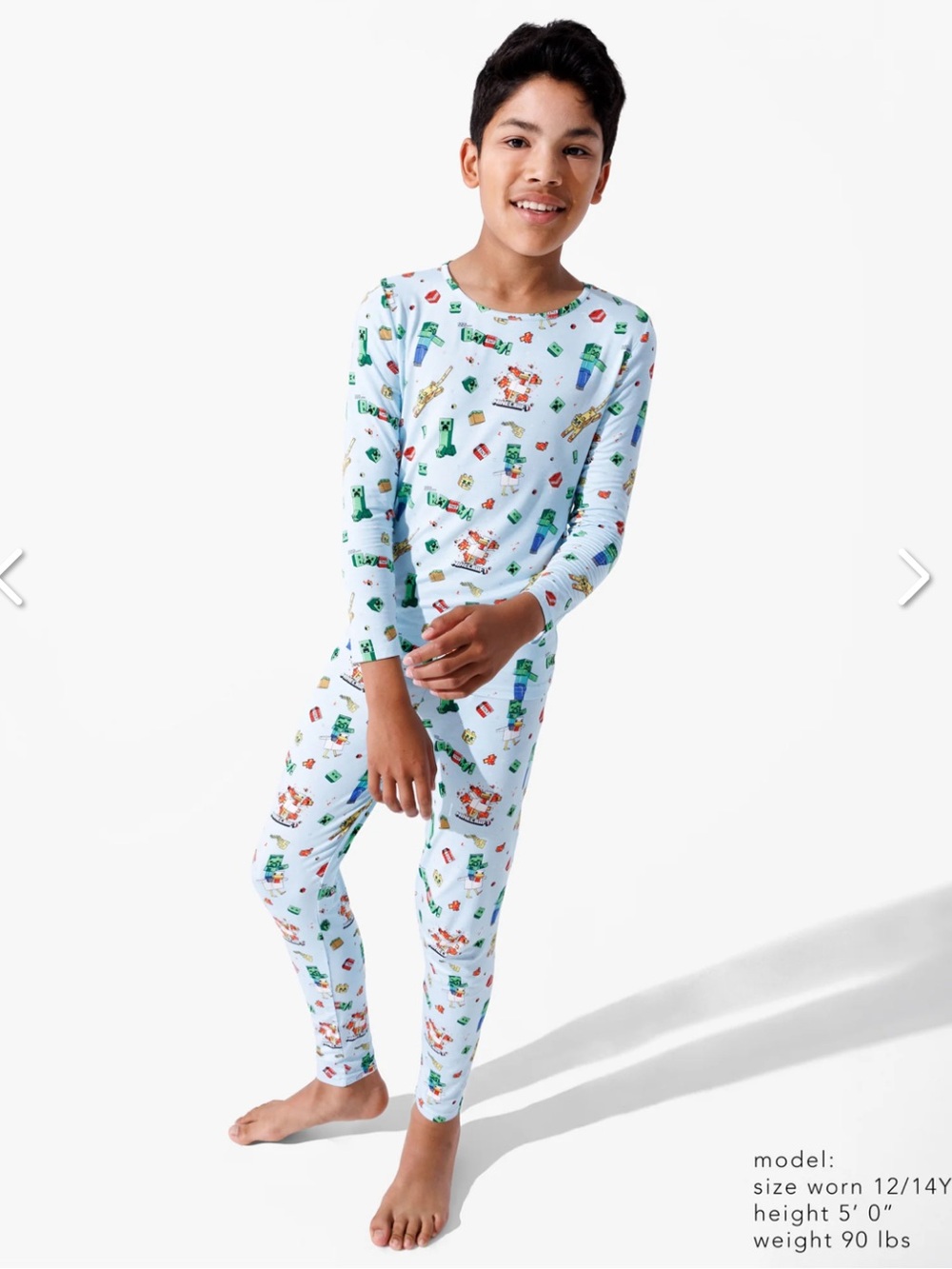 Bellabu Bear Minecraft: Chicken Jockey Bamboo Kids Pajamas
